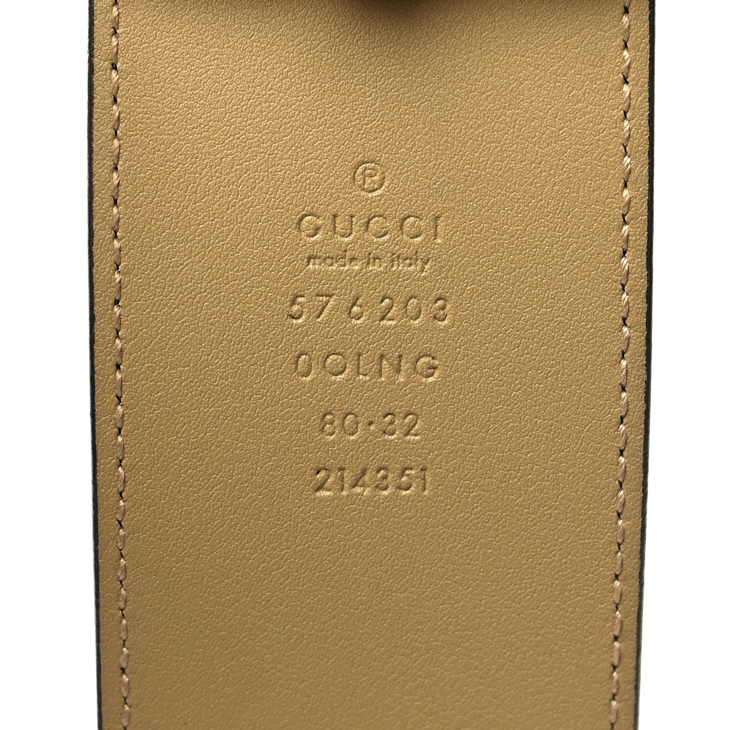 Gucci Calfskin Striped Textured Double G 50mm Belt 80 32 Black Beige 5 of 5