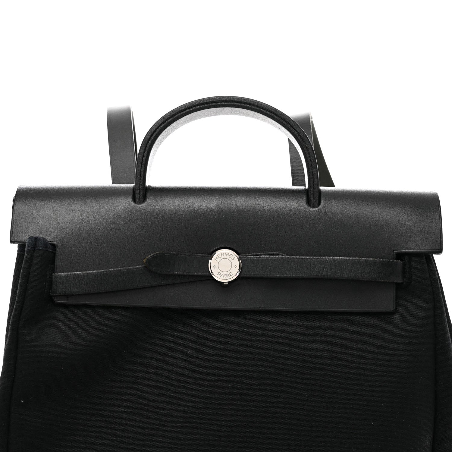 Hermes Toile Vache Calfskin Herbag 30 PM Backpack Black 6 of 11