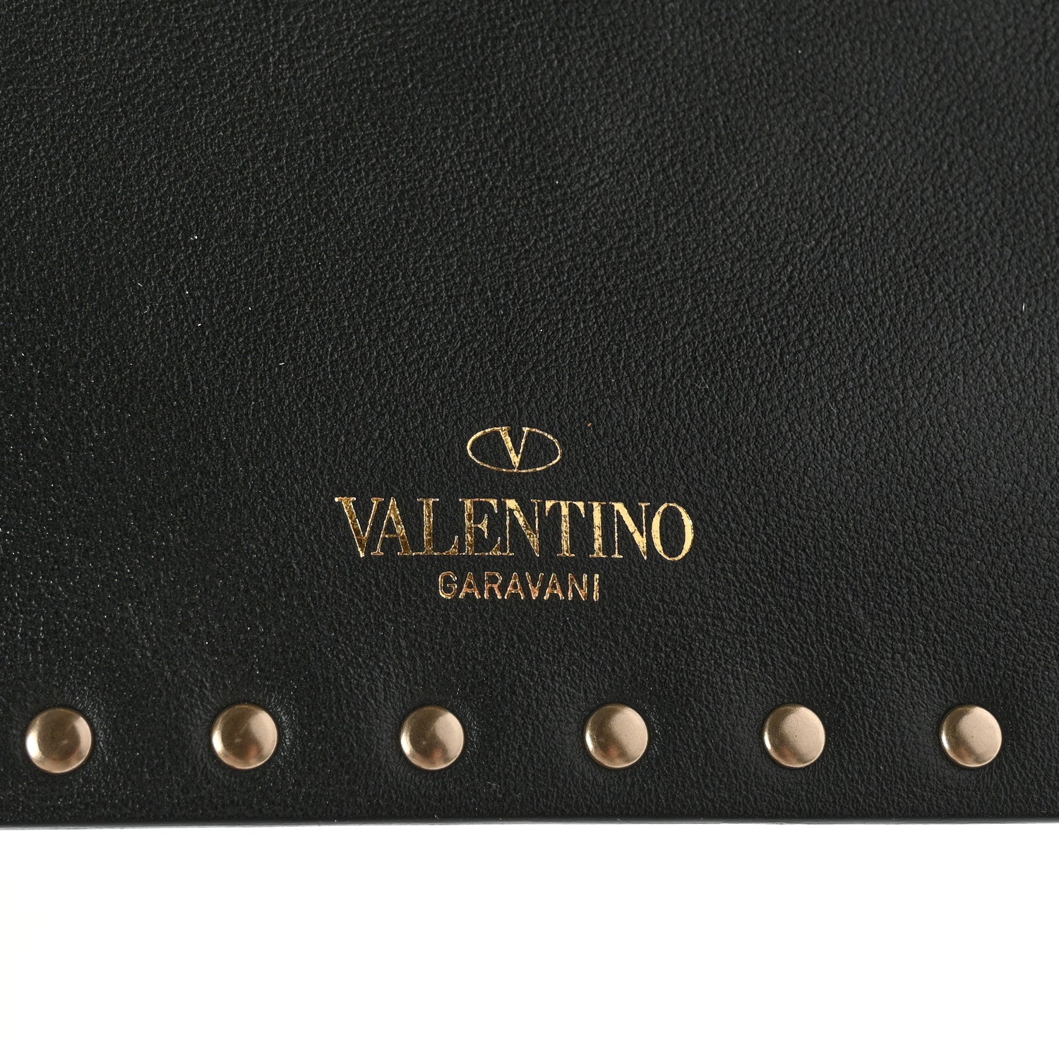 Valentino Garavani Pebbled Calfskin Large Rockstud Zip Pouch Black 5 of 10