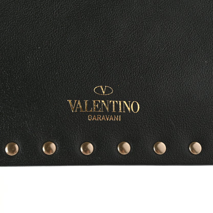 Valentino Garavani Pebbled Calfskin Large Rockstud Zip Pouch Black 5 of 10