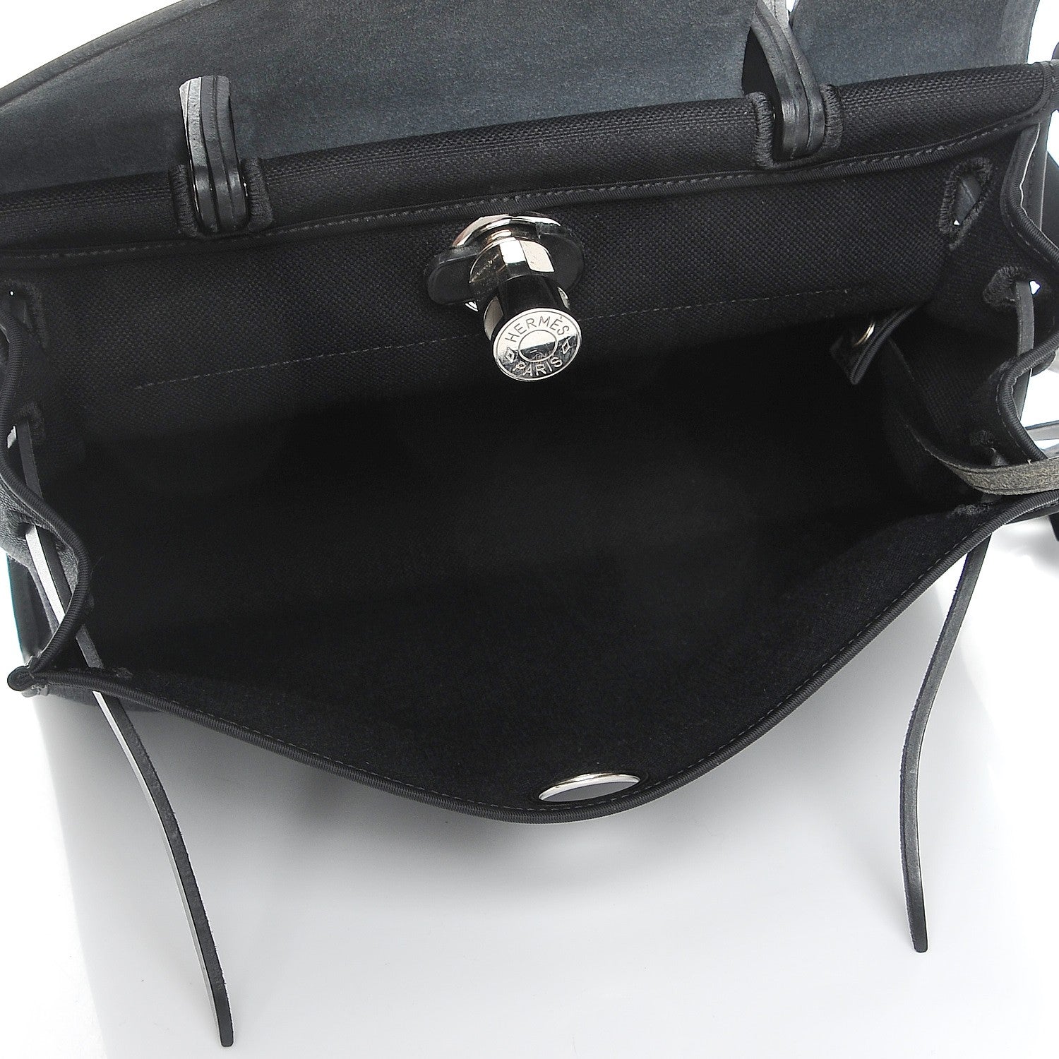Hermes Military Toile Vache Hunter Herbag Zip PM 31 Black 6 of 9