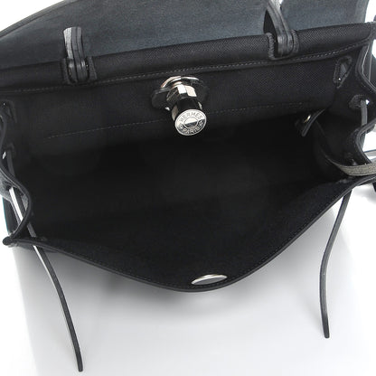 Hermes Military Toile Vache Hunter Herbag Zip PM 31 Black 6 of 9