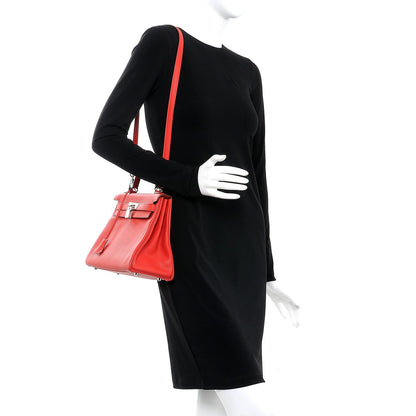 Hermes Taurillon Clemence Kelly Retourne 28 Rouge Tomate 2 of 37