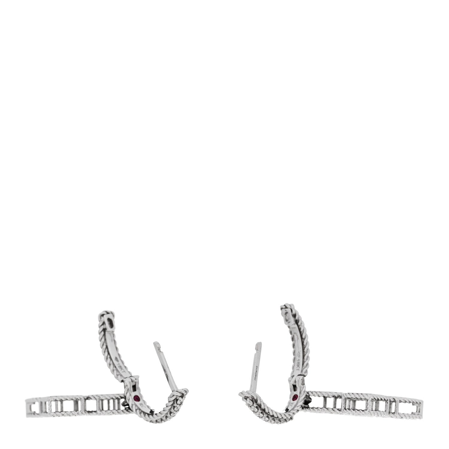 Roberto Coin 18K White Gold Diamond Venetian Princess Pave Flower Drop Earrings 3 of 5