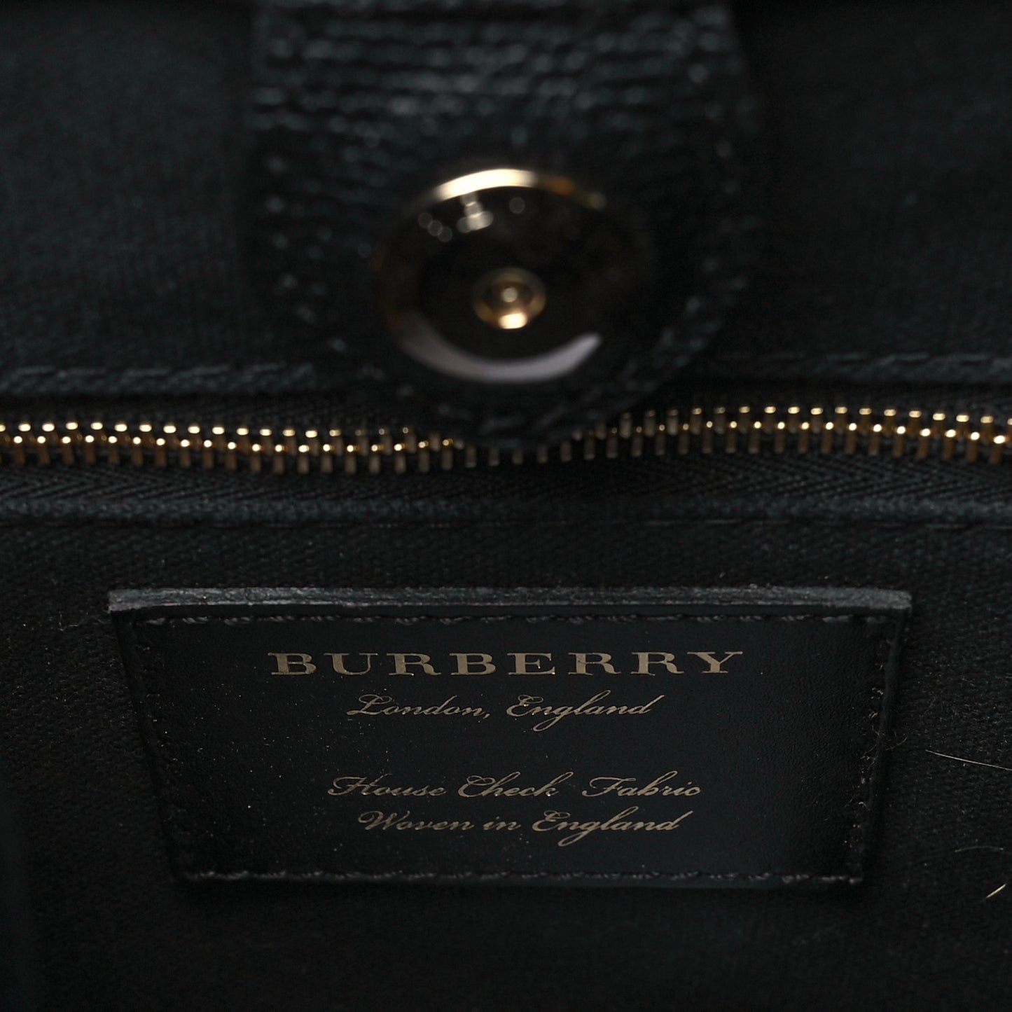 Derby Calfskin House Check Medium Banner Tote Black