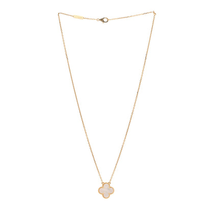 Van Cleef & Arpels VAN CLEEF & ARPELS 18K Yellow Gold Mother of Pearl Vintage Alhambra Pendant Necklace 3 of 6