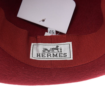 Hermes Feutre Chapeau Hat 57 Rouge Profond 4 of 6