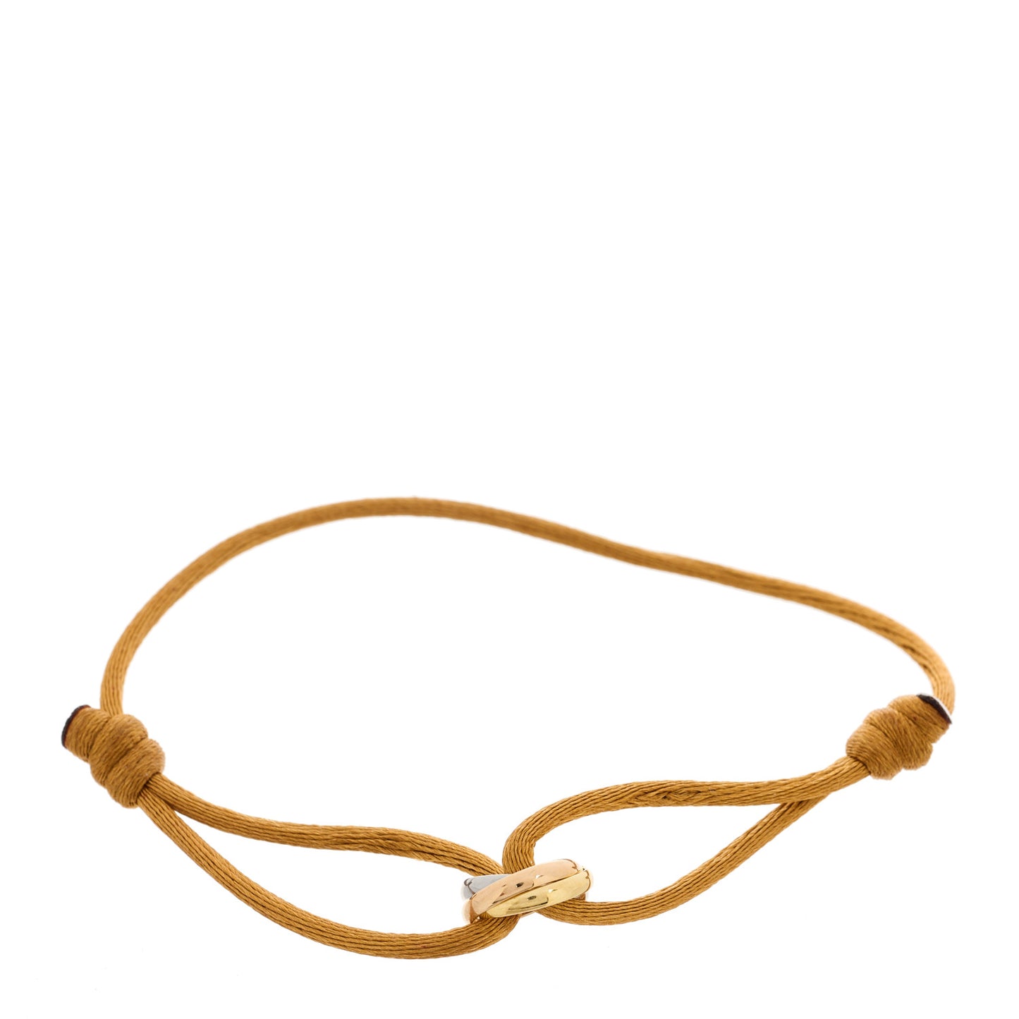 18K Pink Yellow White Gold Trinity Adjustable Cord Bracelet Gold