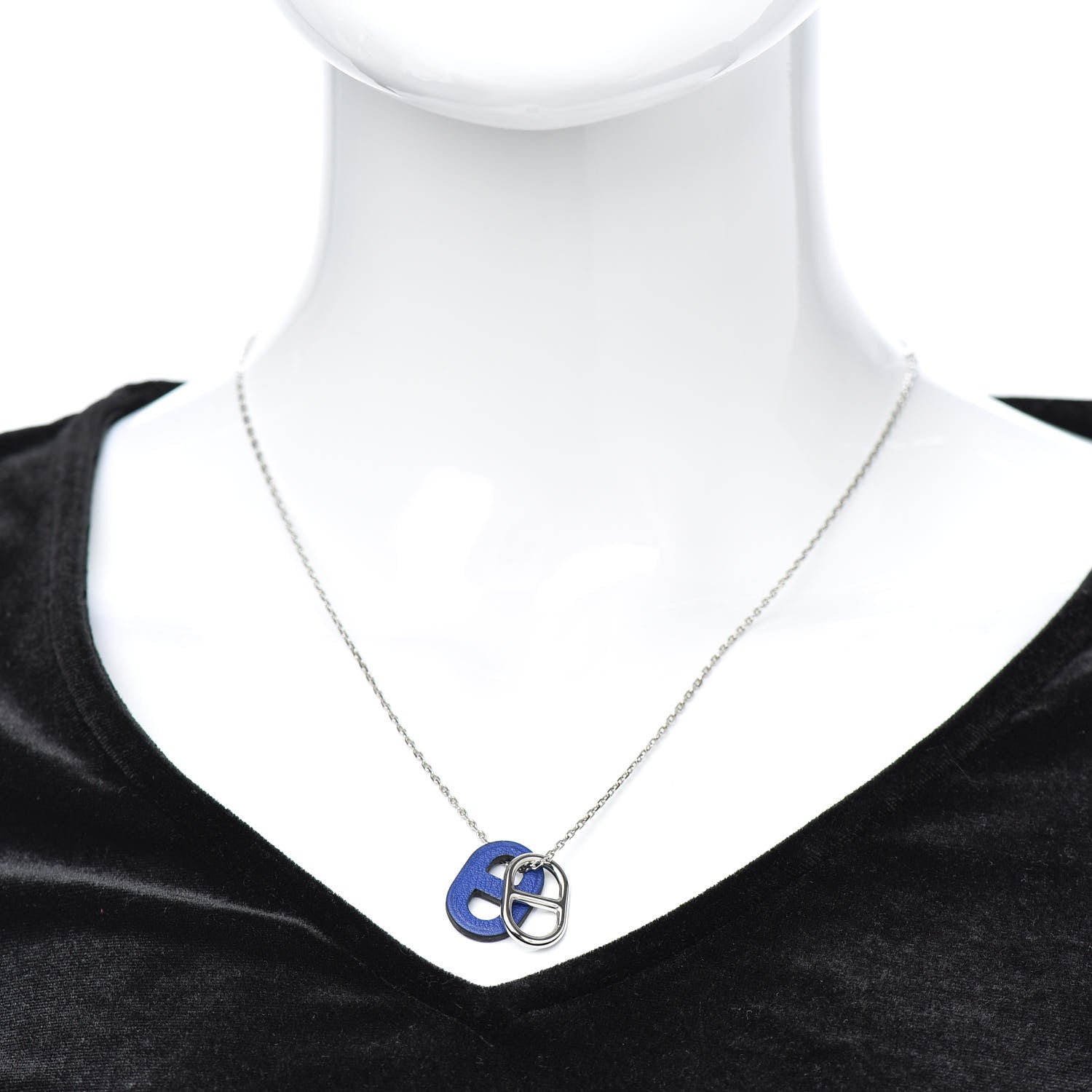 Hermes Swift O'Maillon Pendant Necklace Bleu Electrique 2 of 4