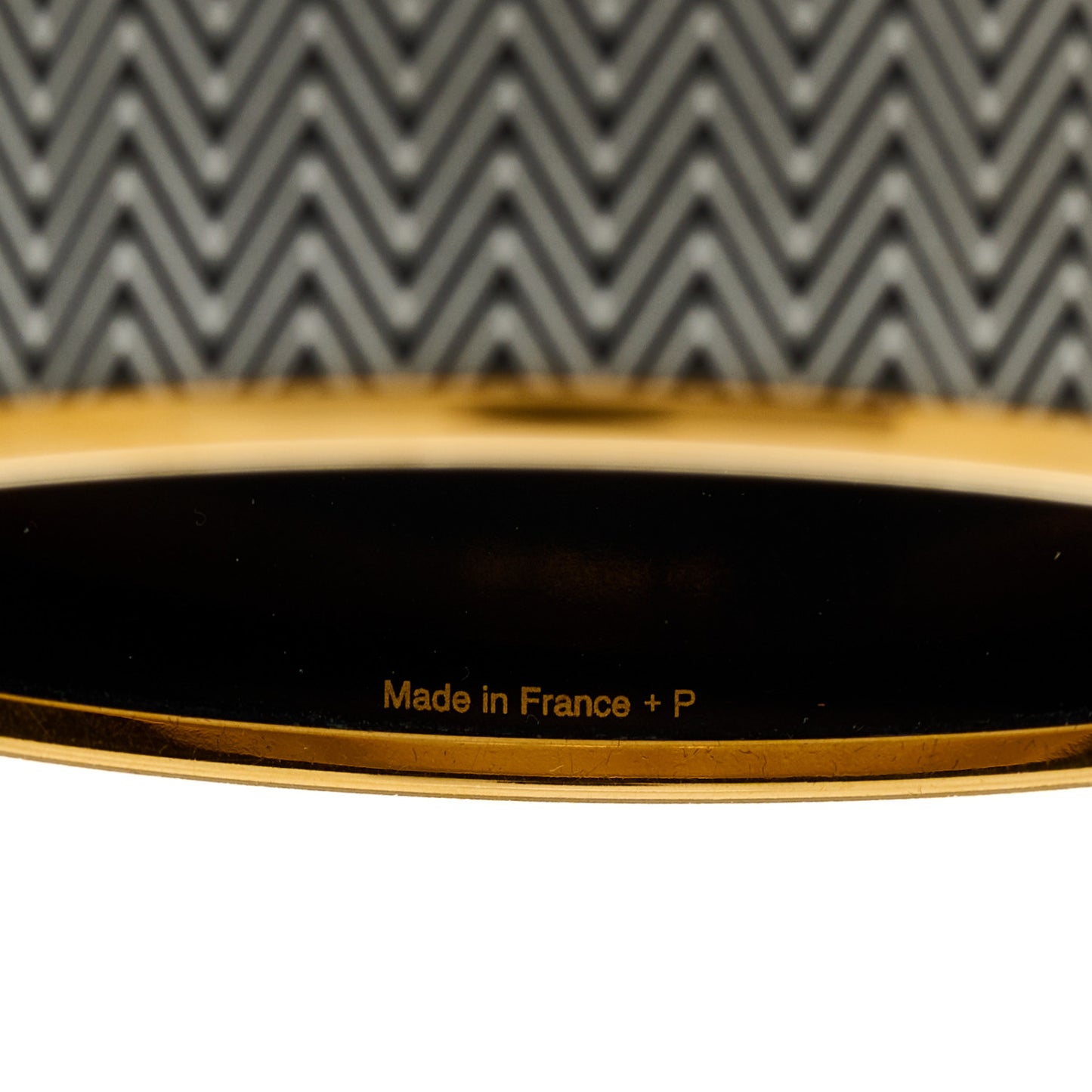 Enamel Printed Chevron Wide Bracelet Black