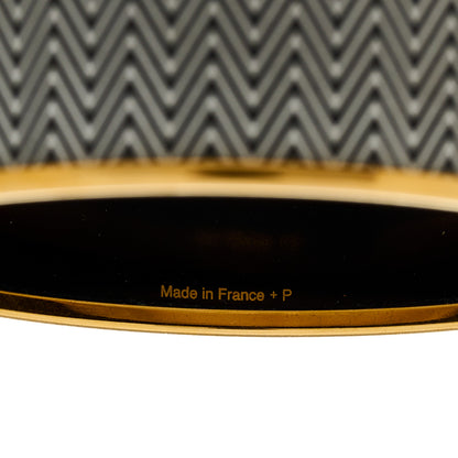 Hermes Enamel Printed Chevron Wide Bracelet Black 4 of 4