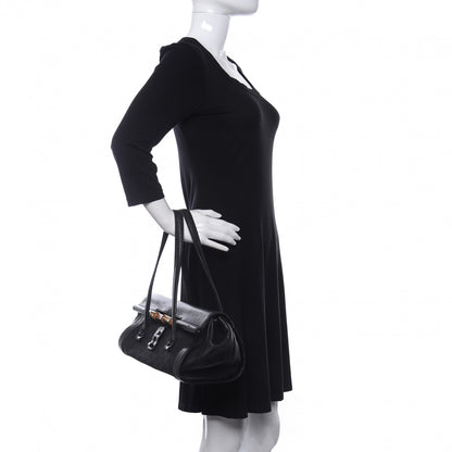 Gucci Monogram Bamboo Bullet Bag Black 2 of 9