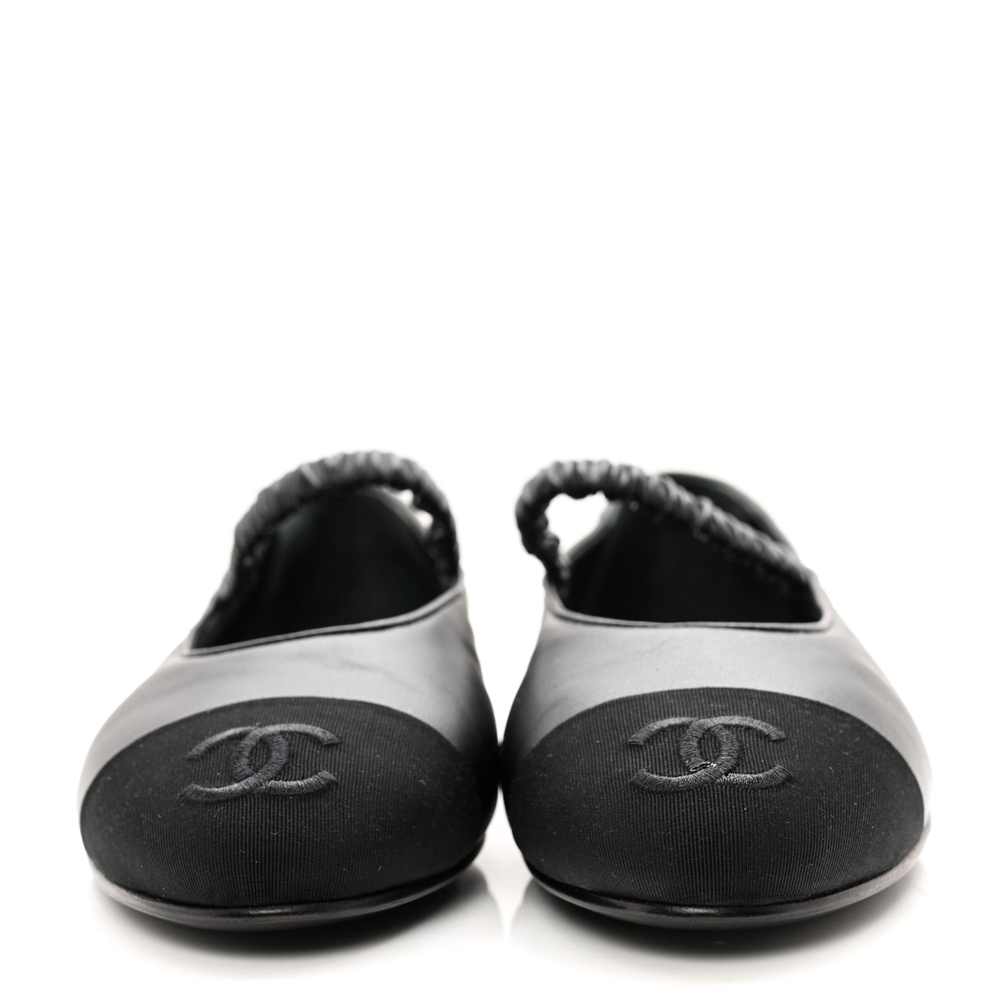 Lambskin Grosgrain Cap Toe CC Ballerina Flats With Leg Warmers 36 Black
