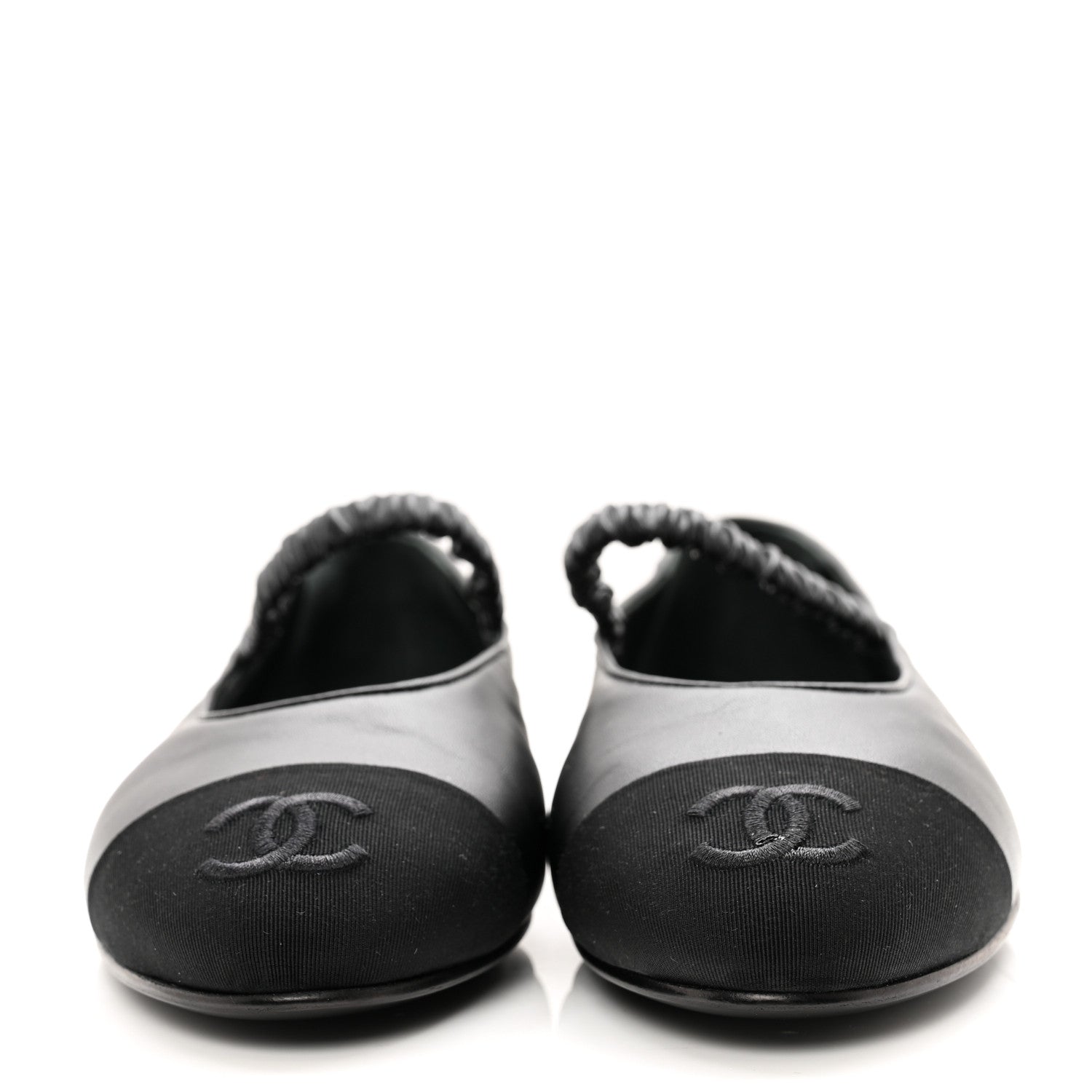 Chanel Lambskin Grosgrain Cap Toe CC Ballerina Flats With Leg Warmers 36 Black 3 of 17