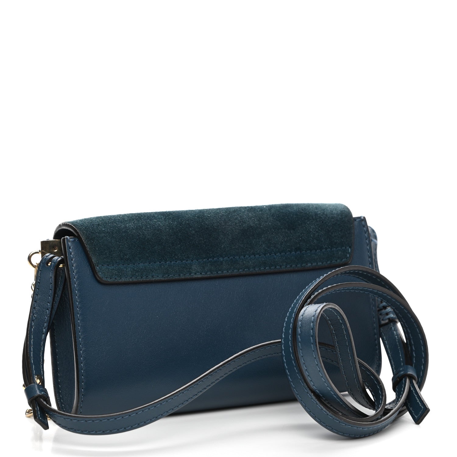 Chloe Suede Calfskin Mini Faye Shoulder Bag Majolica Blue 2 of 11