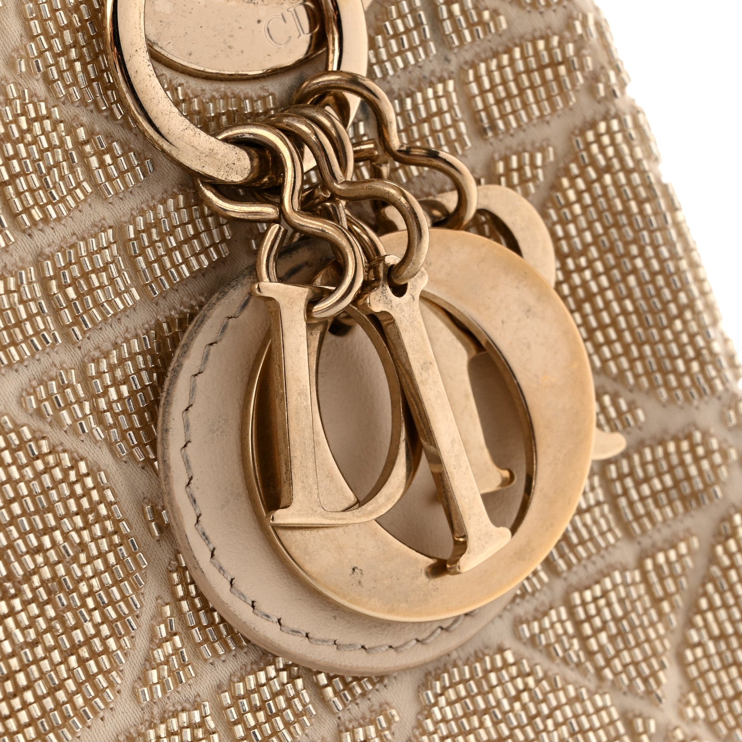 Christian Dior Lambskin Cannage Beaded Embroidered Mini Lady Dior Caramel Beige 11 of 14