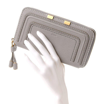 Chloe Calfskin Marcie Long Zip Around Wallet Cashmere Grey 2 of 9