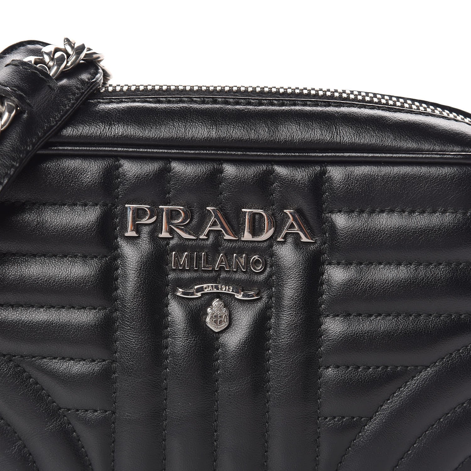 Prada Soft Calfskin Diagramme Crossbody Bag Black 9 of 9