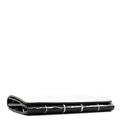 Balenciaga Saffiano Square Check Wallet Black White 4 of 8