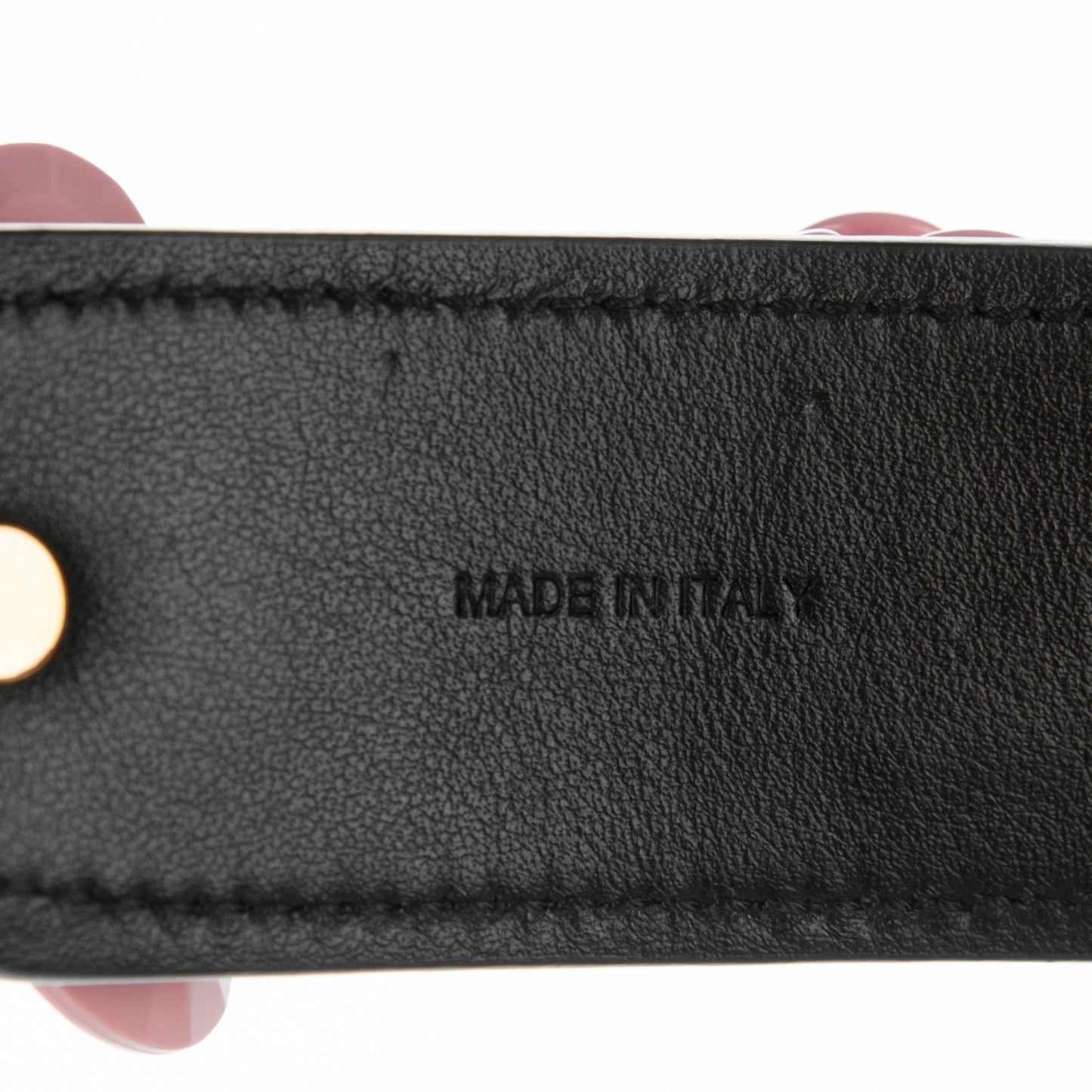 Calfskin Plexiglass Flower Shoulder Strap Black Pink