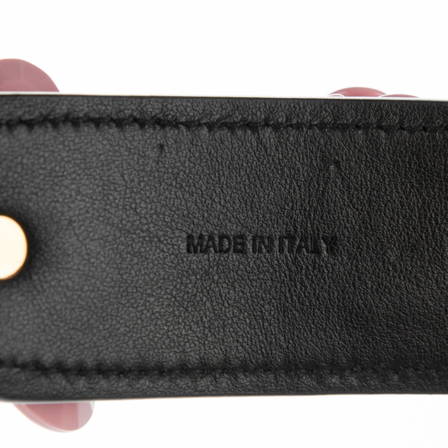 Prada Calfskin Plexiglass Flower Shoulder Strap Black Pink 5 of 6