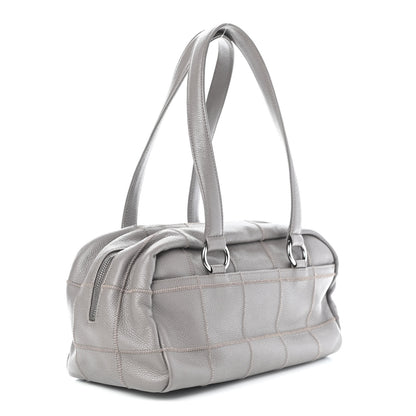 Chanel Caviar Square Stitched Bowler Grey 2 of 4