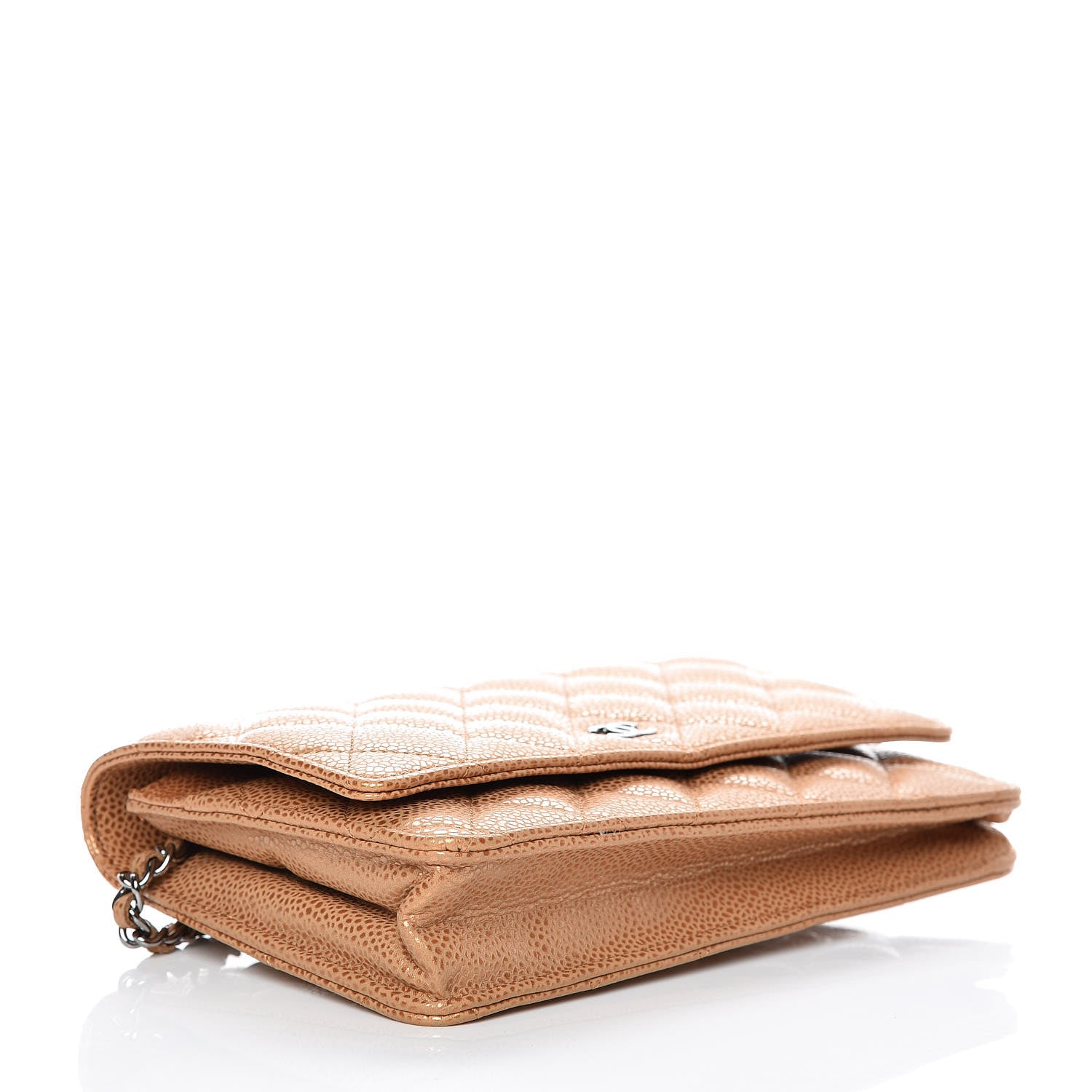 Chanel Metallic Caviar Quilted Wallet On Chain WOC Copper 4 of 11