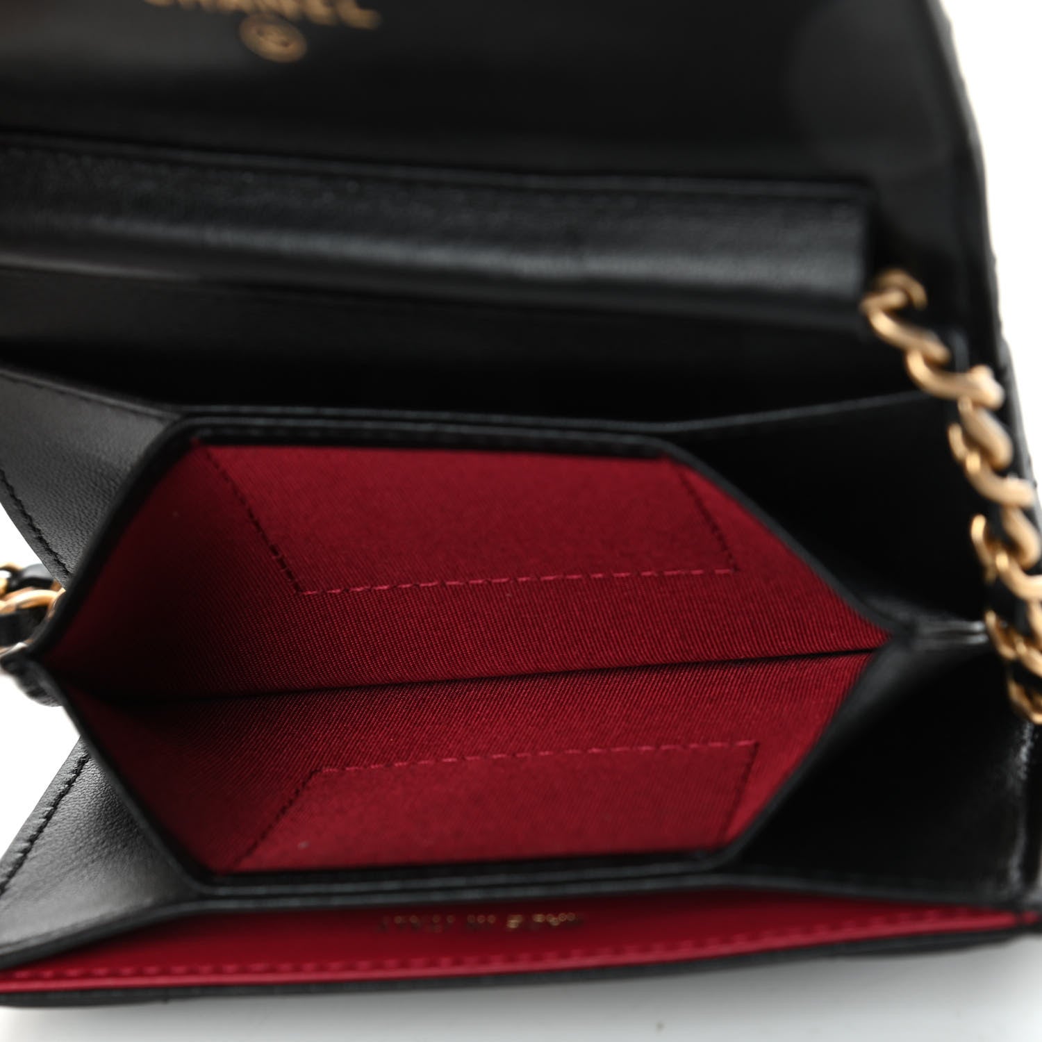 Chanel Lambskin Quilted Pearl Crown Clutch With Chain Black 4 of 4