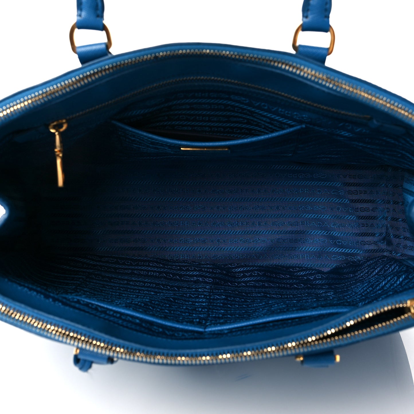 Saffiano Lux Large Galleria Double Zip Tote Cobalto