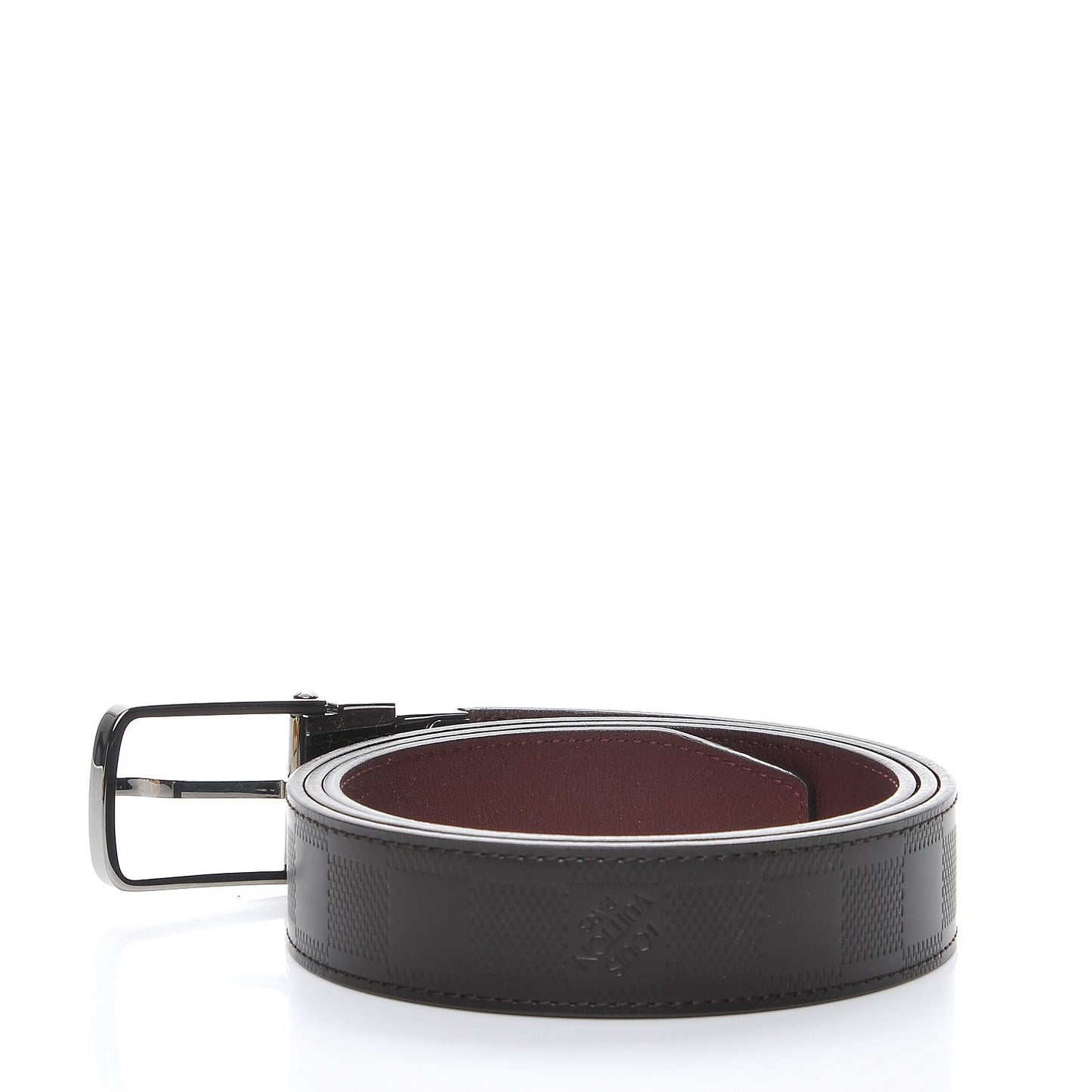 Damier Infini Calfskin Boston 30mm Reversible Belt 105 42 Moka