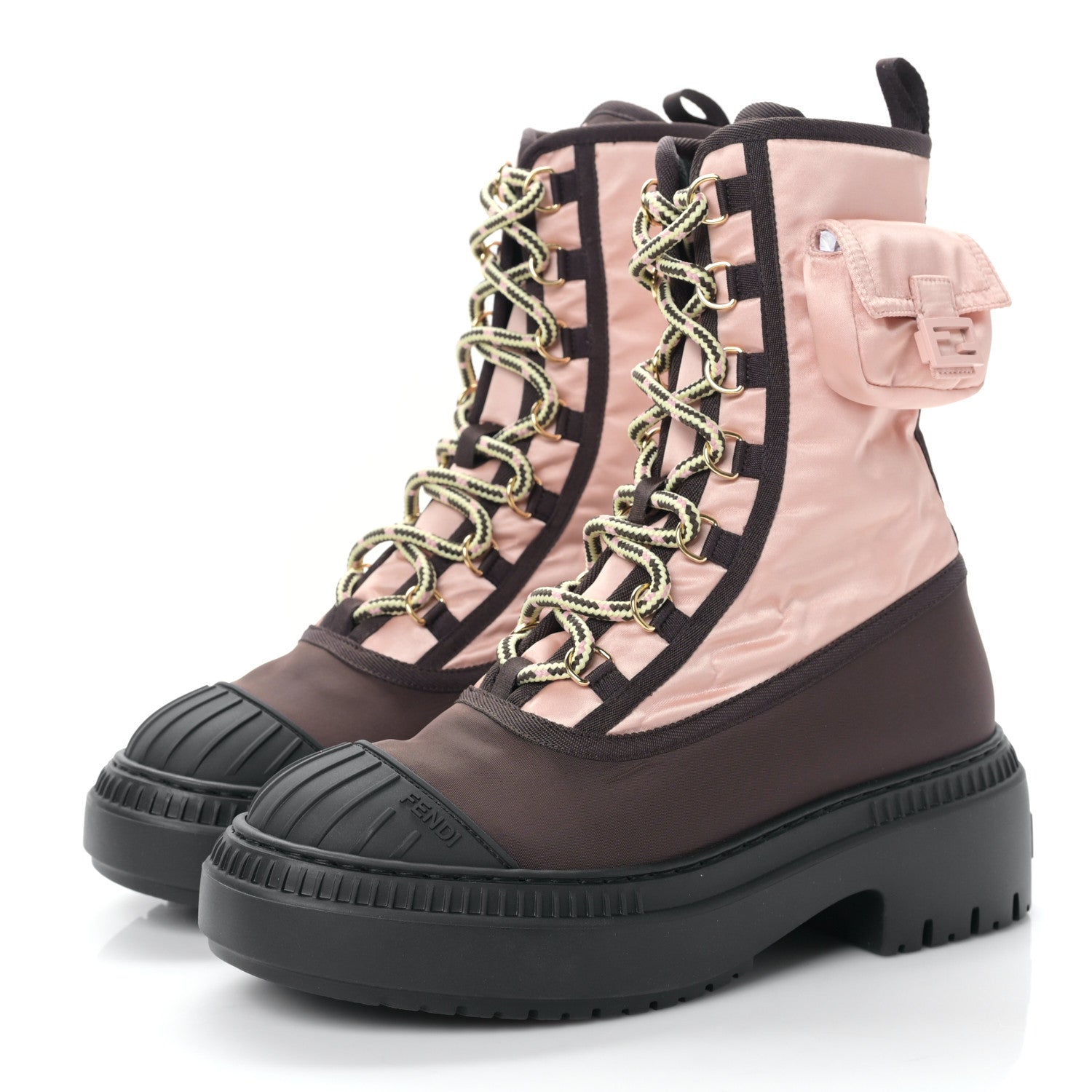 Fendi Nylon Baguette Domino 50mm Biker Boots 36 Baby Pink Nolita 3 of 7