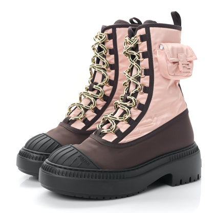 Fendi Nylon Baguette Domino 50mm Biker Boots 36 Baby Pink Nolita 3 of 7