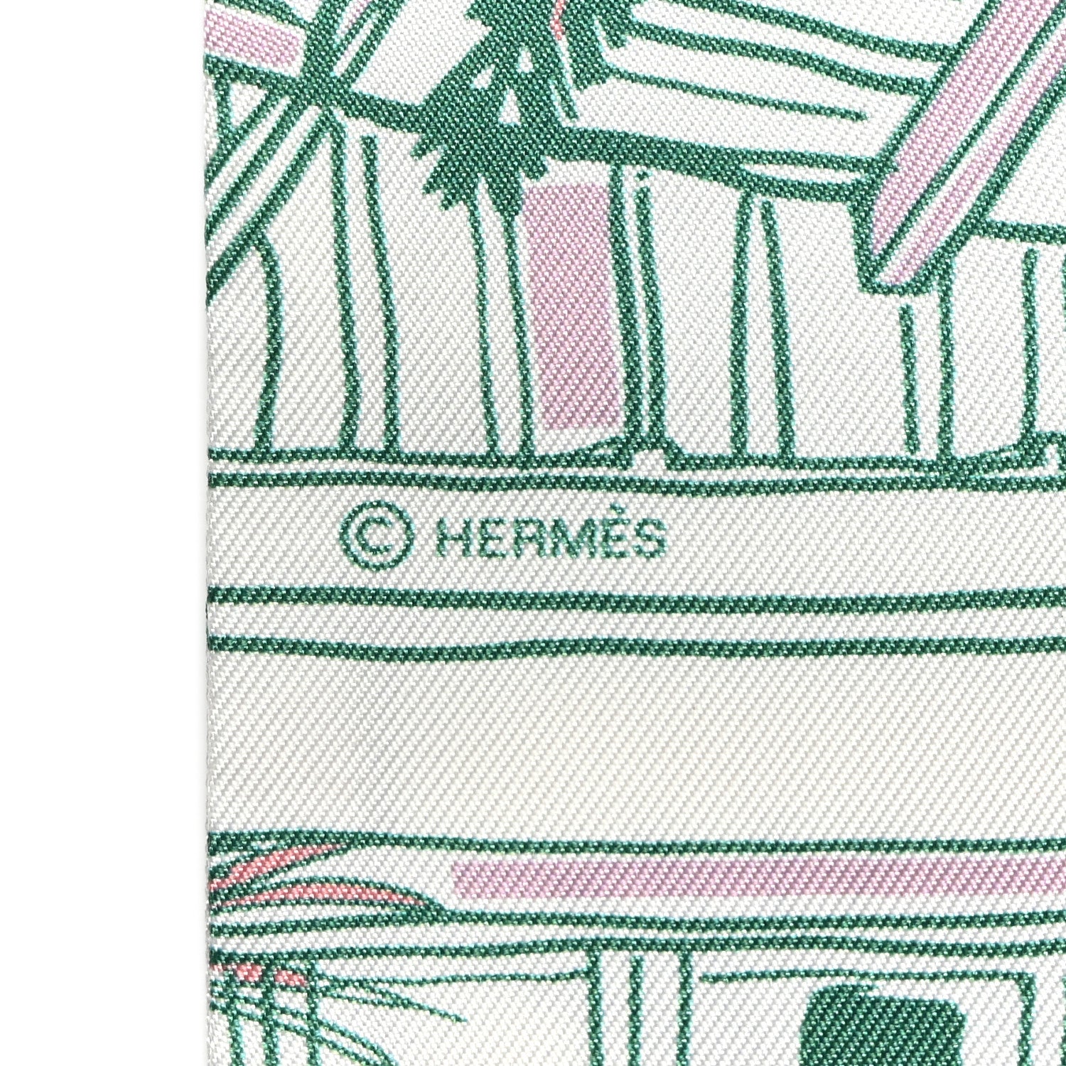 Hermes Silk Rayures D'ete Twilly Jaune Vif Ciel Vert 4 of 4