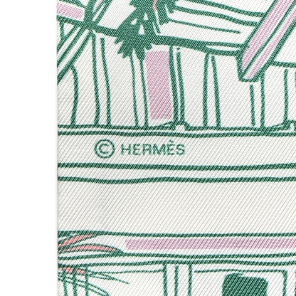 Hermes Silk Rayures D'ete Twilly Jaune Vif Ciel Vert 4 of 4