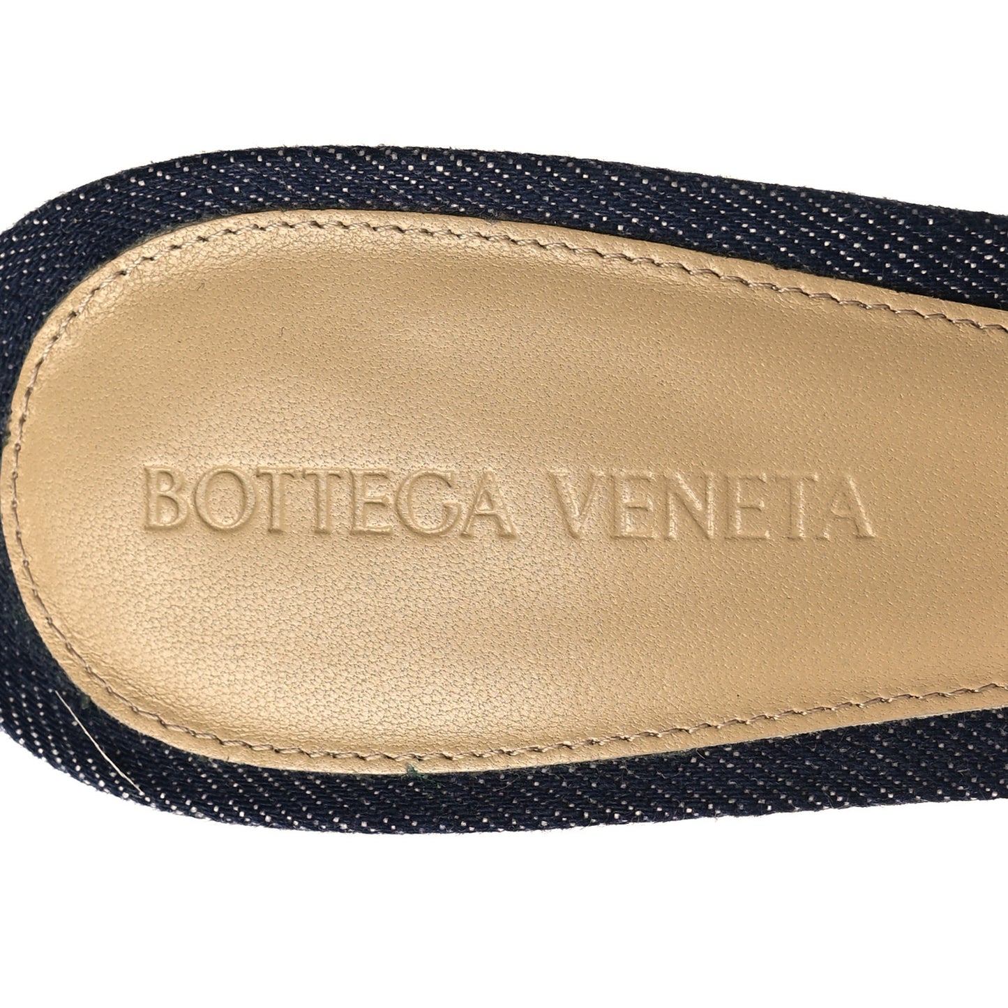 Denim Matelasse Padded Mule Sandals 39 Indigo