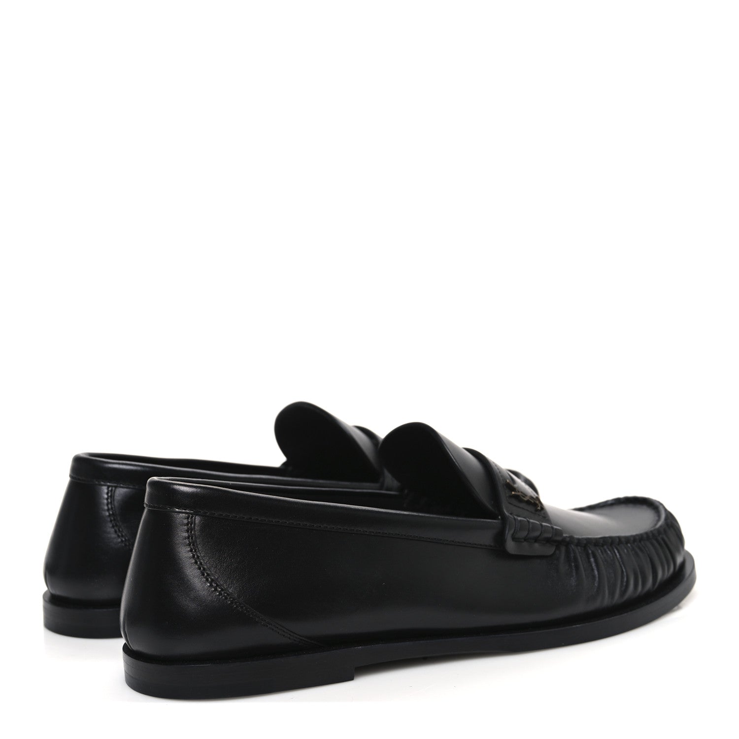 Saint Laurent Calfskin Penny Loafers 39 Black 5 of 10