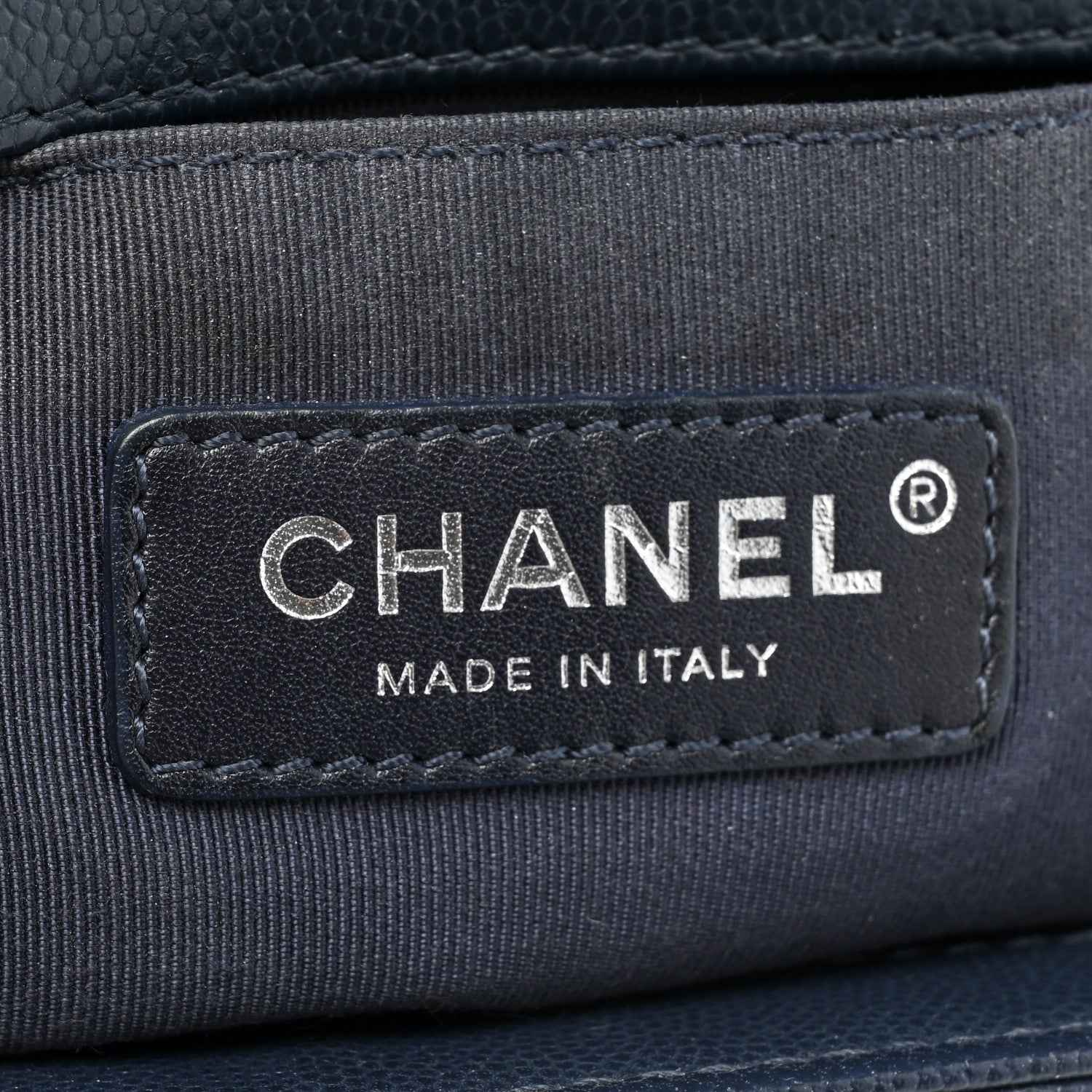 Chanel Caviar Chevron Quilted Medium Boy Flap Navy 5 of 19