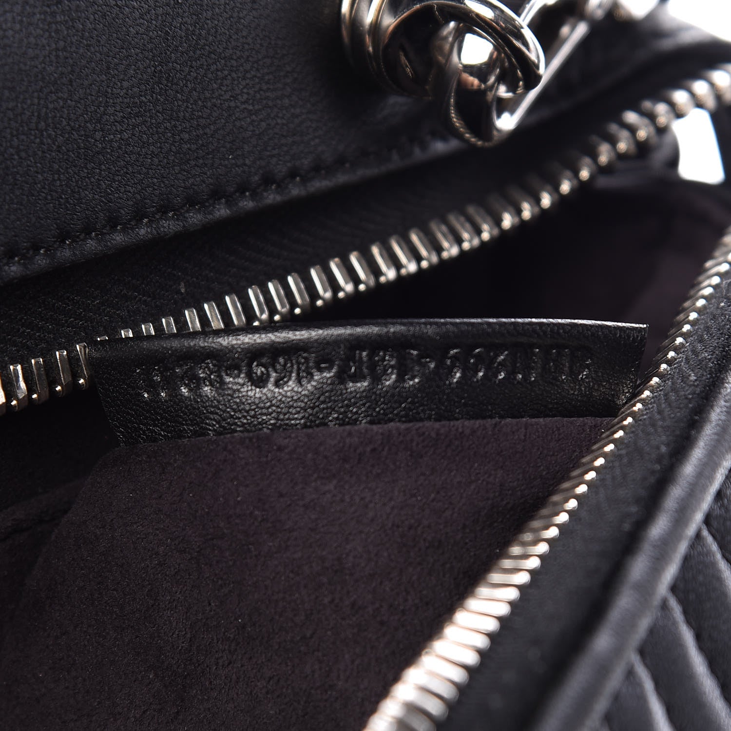 Fendi Shiny Nappa Trapuntata Small DotCom Click Top Handle Chain Satchel Black 9 of 13