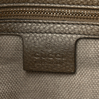 Gucci Metallic Pebbled Calfskin Medium Soho Chain Shoulder Bag Golden Beige 6 of 10