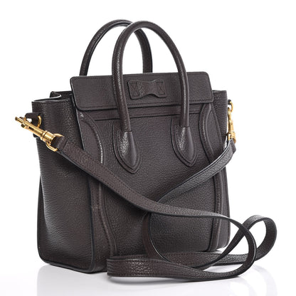 Celine Goatskin Nano Luggage Dark Taupe 3 of 10