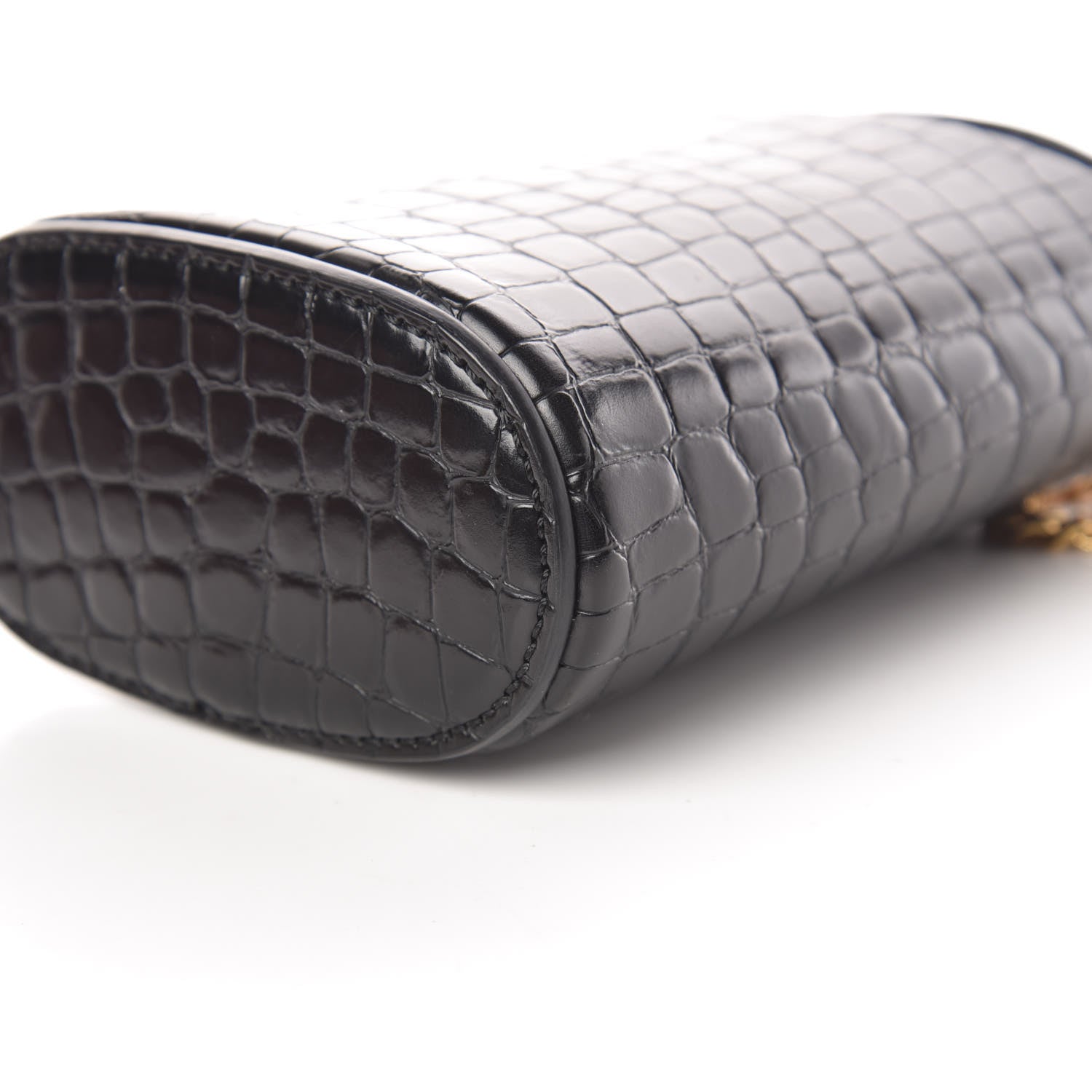 Stella McCartney Embossed Crocodile Effect Bucket Bag Black 7 of 10