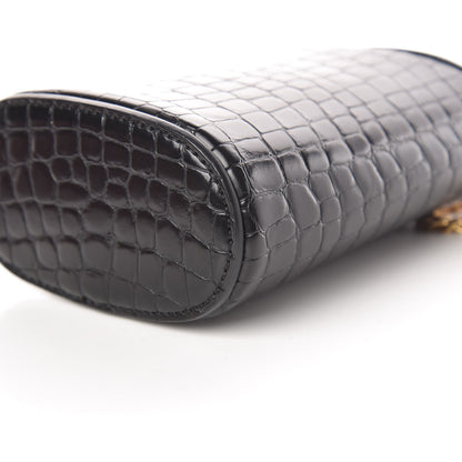 Stella McCartney Embossed Crocodile Effect Bucket Bag Black 7 of 10