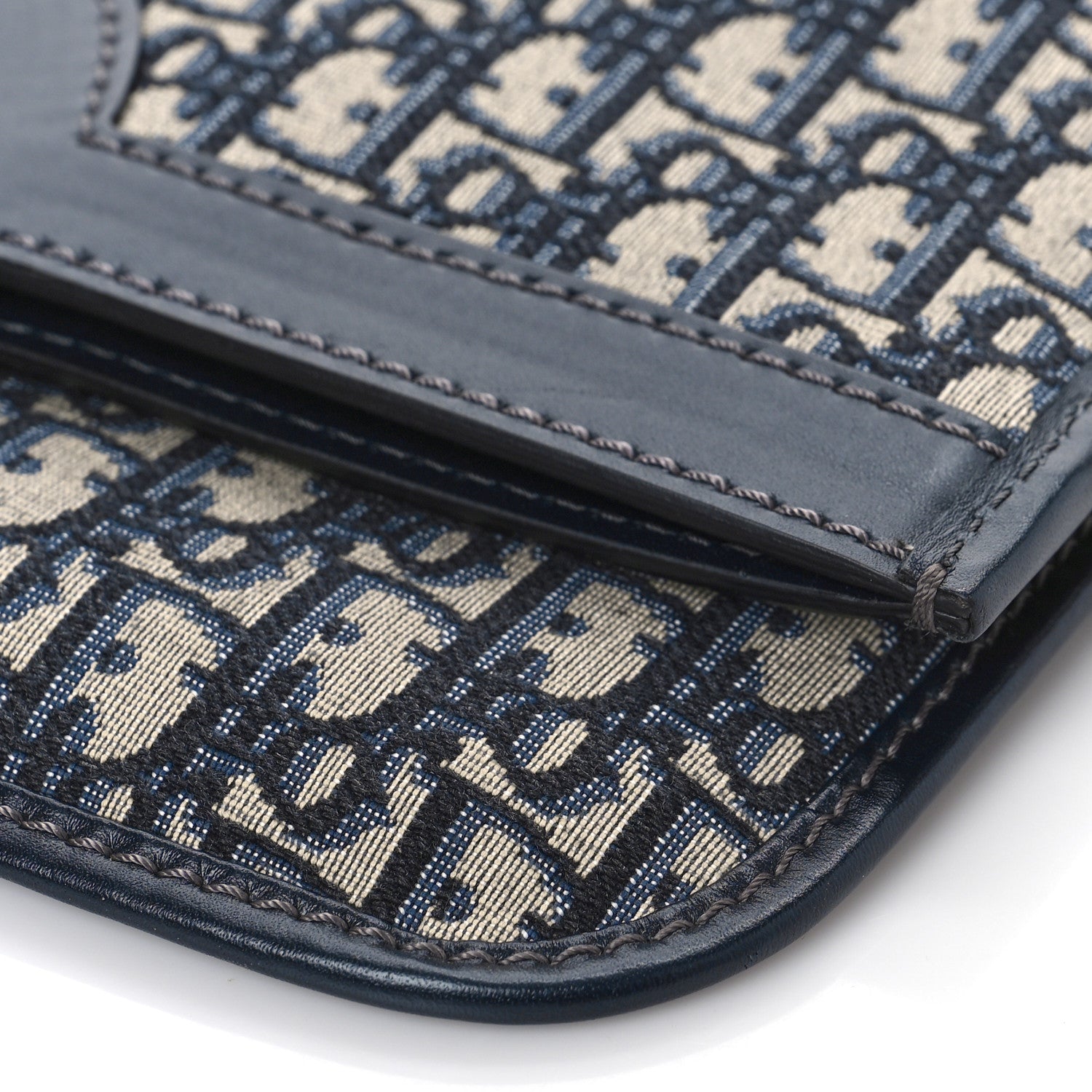 Christian Dior Oblique Fold Over Clutch Blue 9 of 10