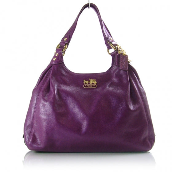 COACHLeatherMaggieLargeTotePlum