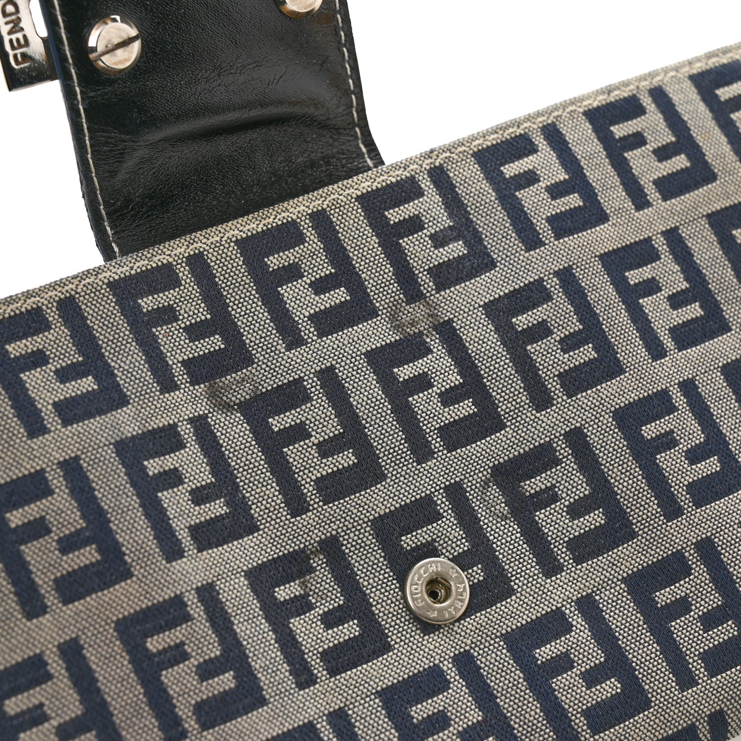 Fendi Zucchino Forever Continental Wallet Navy 9 of 11