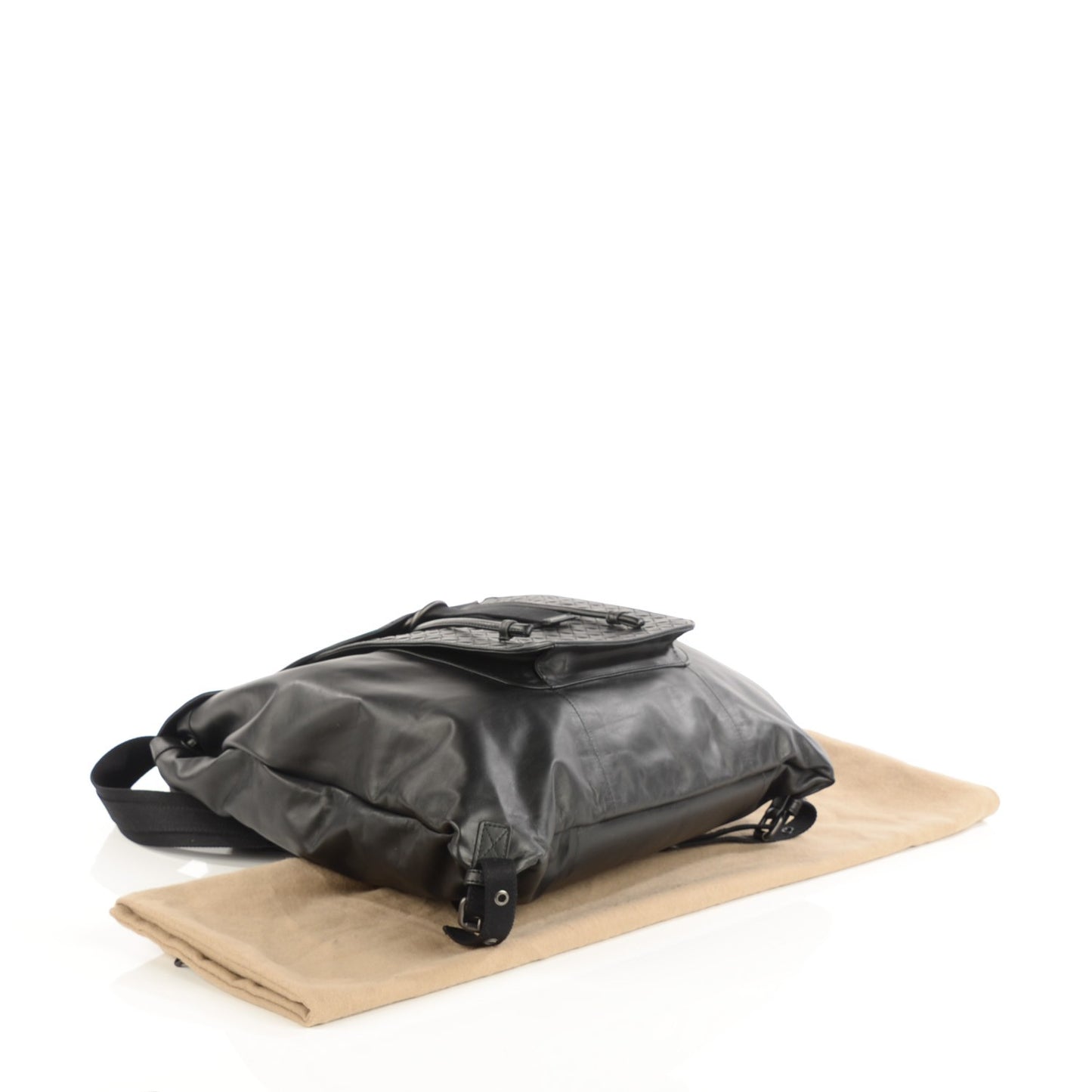 Light Calf Intrecciato Backpack Nero