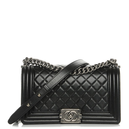 Chanel Lambskin Quilted Medium Boy Flap Black 1 of 8