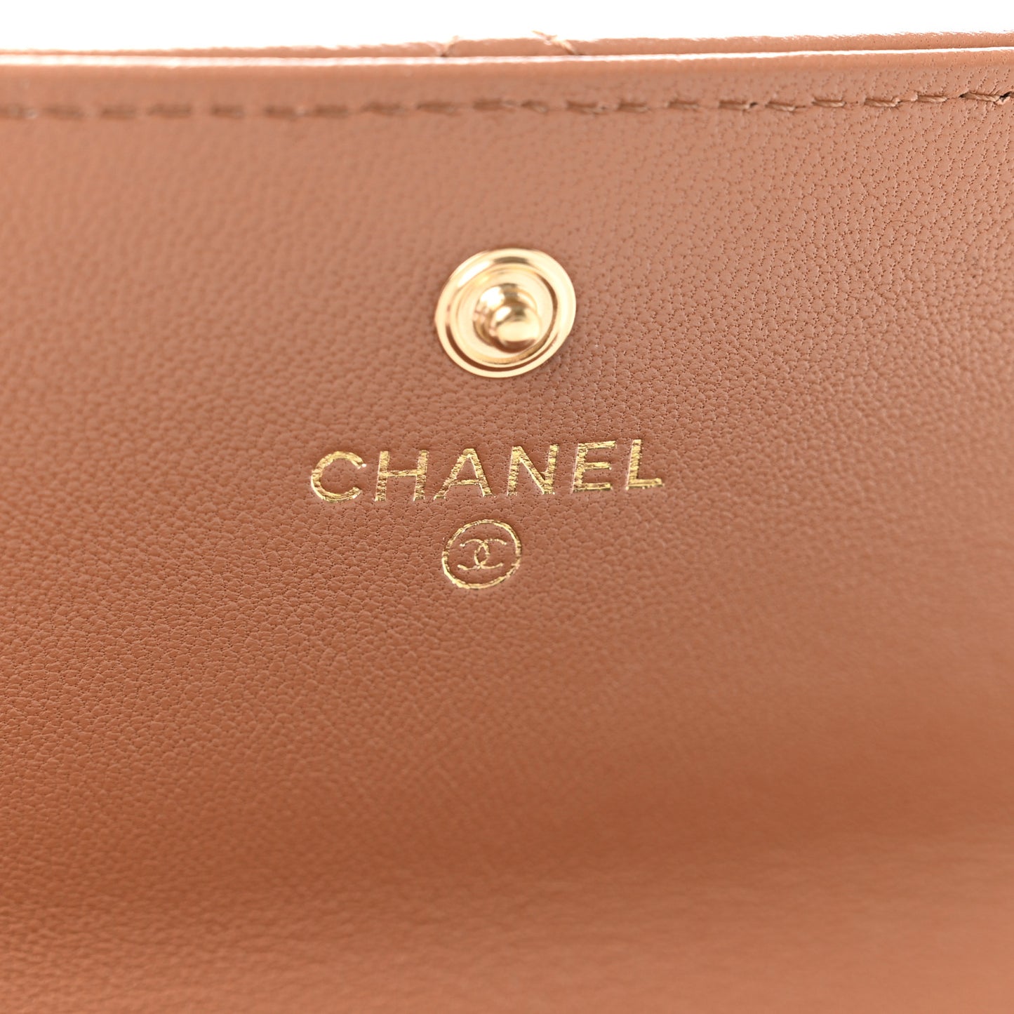 Lambskin Quilted Chanel 19 Flap Wallet Brown