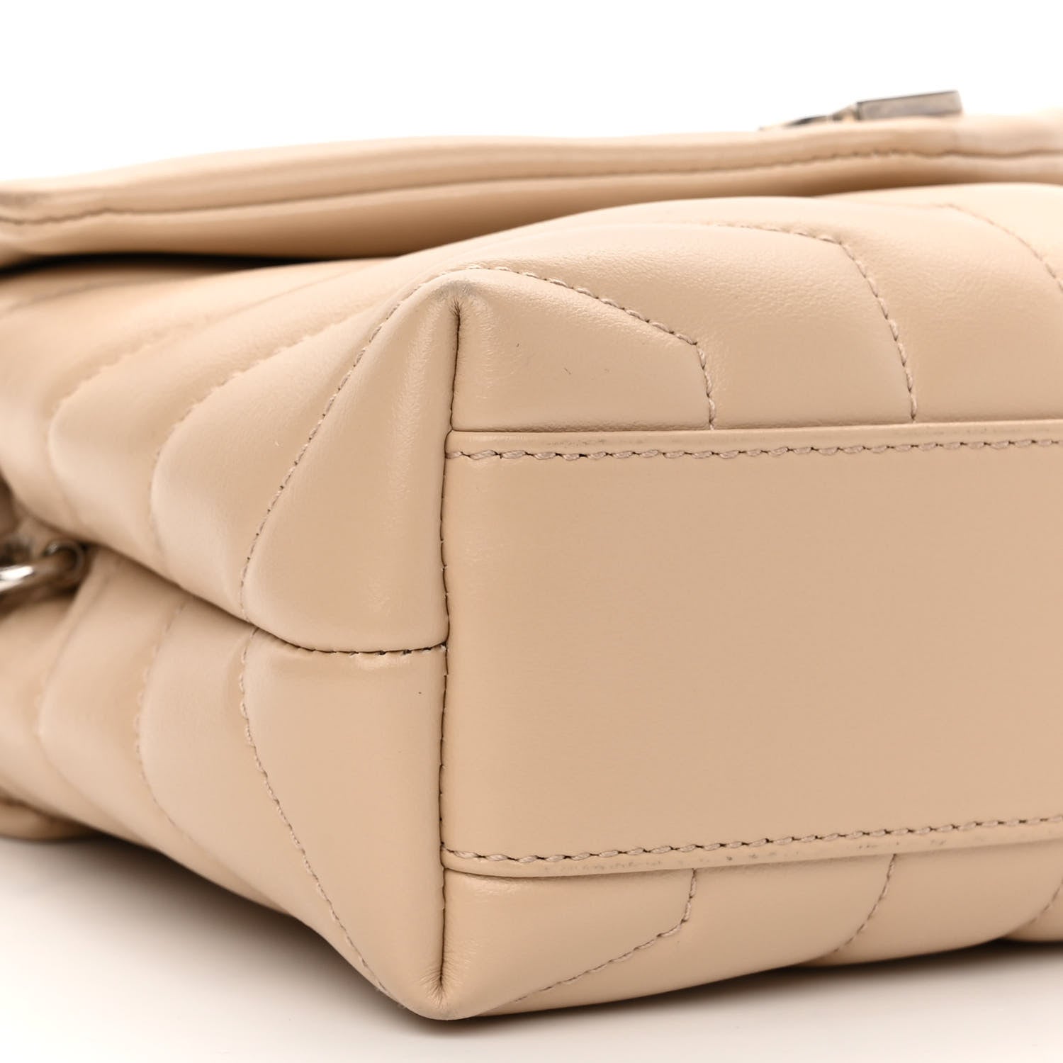 Saint Laurent Calfskin Y Quilted Monogram Toy Loulou Crossbody Bag Nude Powder 10 of 11