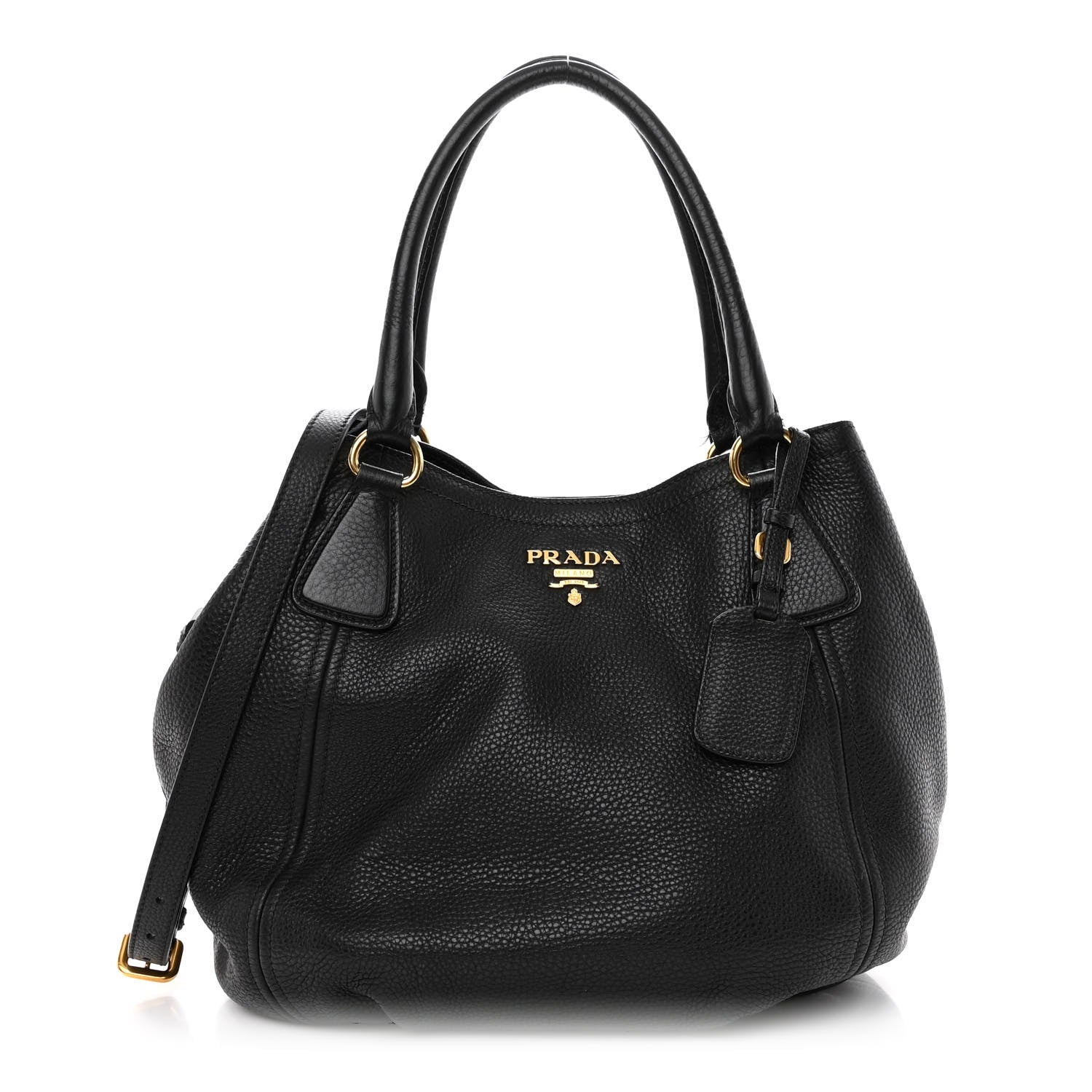 Prada Vitello Daino Shoulder Bag Black 1 of 13